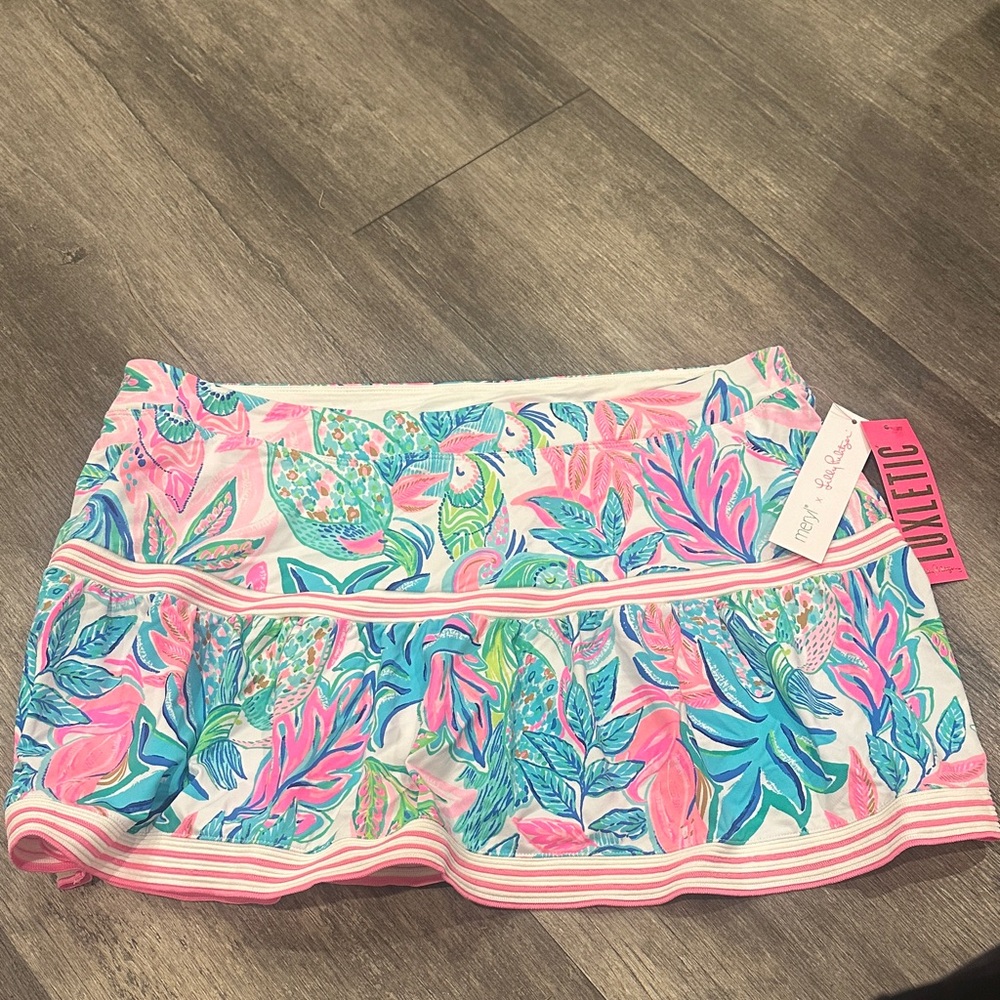 Lilly Pulitzer Luxletic Vibrant Pink and Blue Skirt